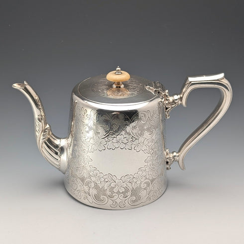 1900 British antique silver plate teapot John Henry Potter